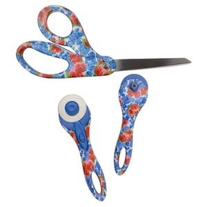 The Pioneer Woman Heritage Floral Fabric Scissors & Rotary Cutter Set